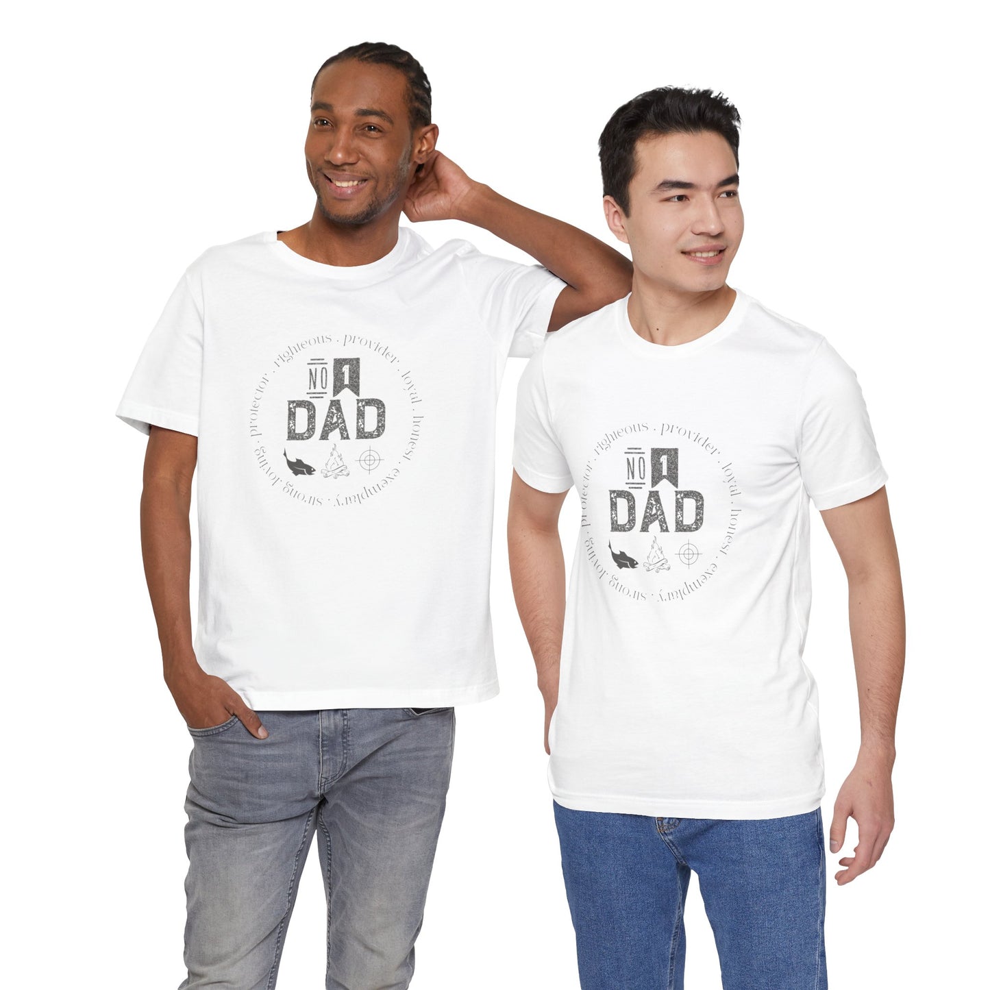 #1 dad Unisex Jersey Short Sleeve Tee