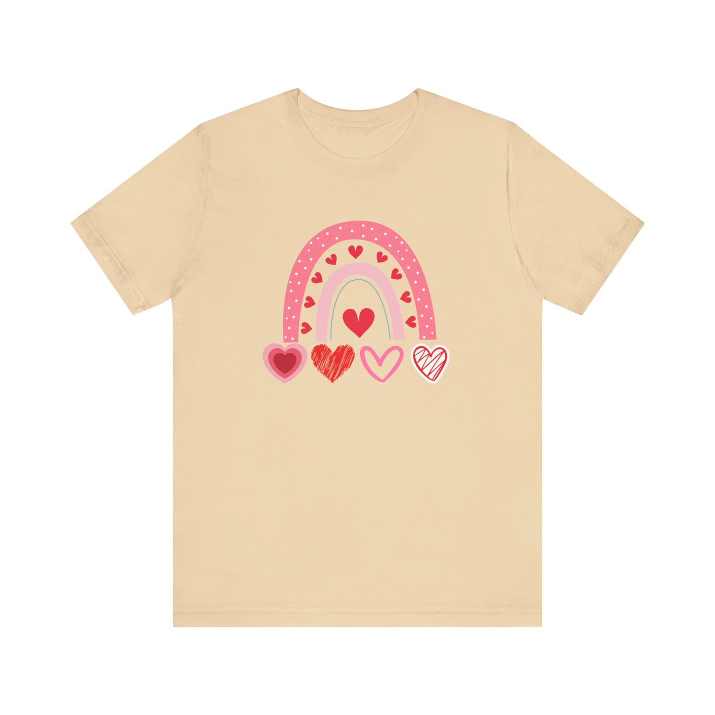 Rainbow and Hearts Unisex Jersey Short Sleeve Tee