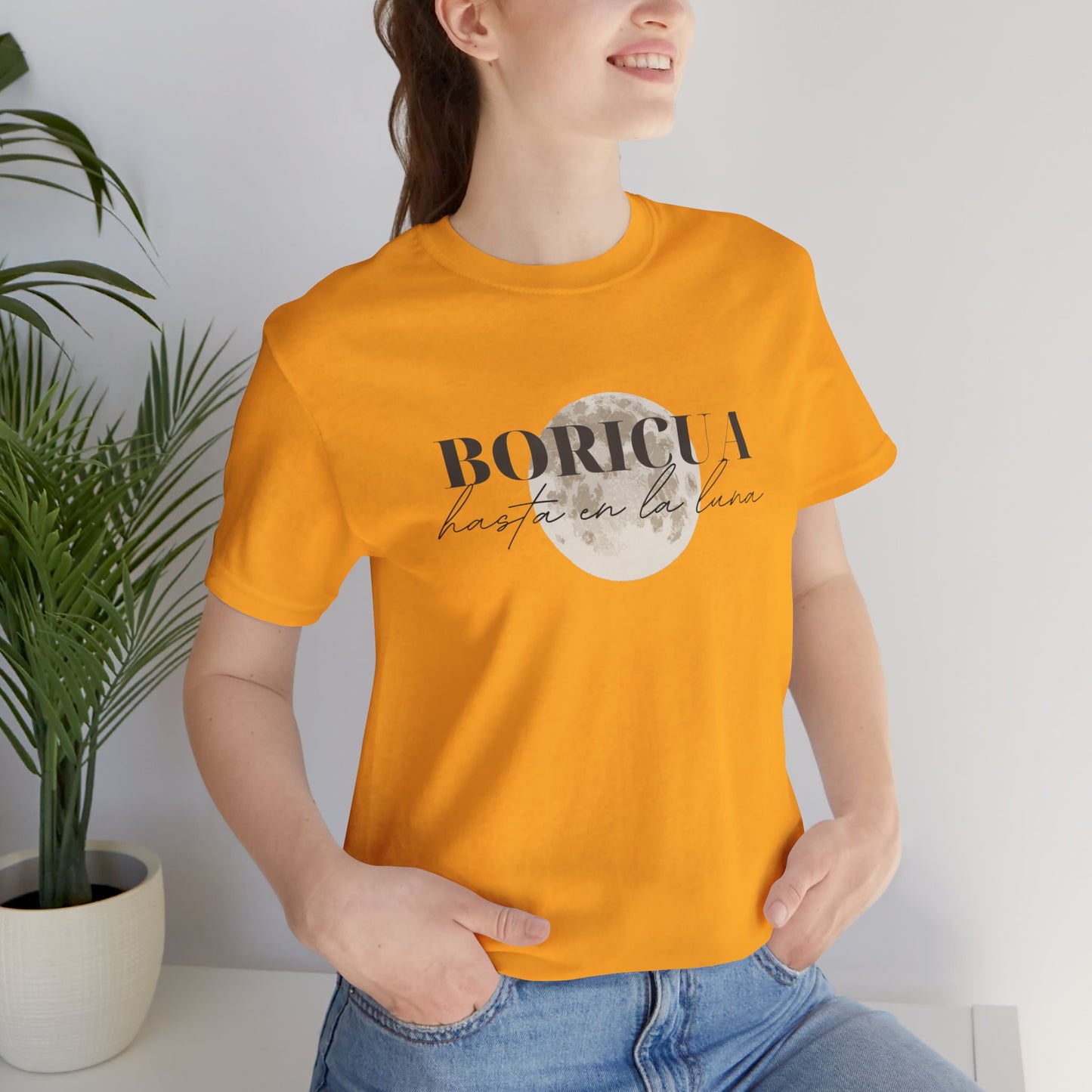 Boricua hasta en la luna Unisex Jersey Short Sleeve Tee