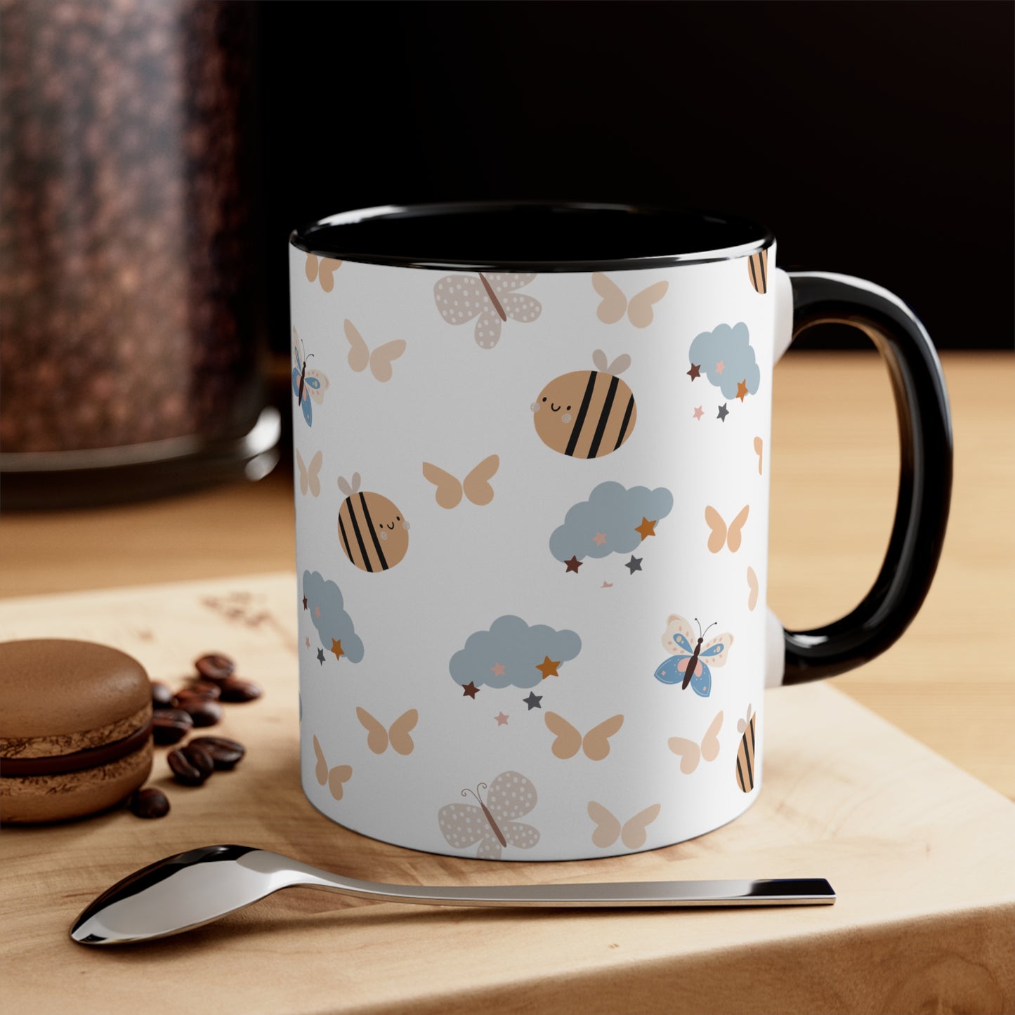 Butterflies and Bees Accent Coffee Mug, 11oz