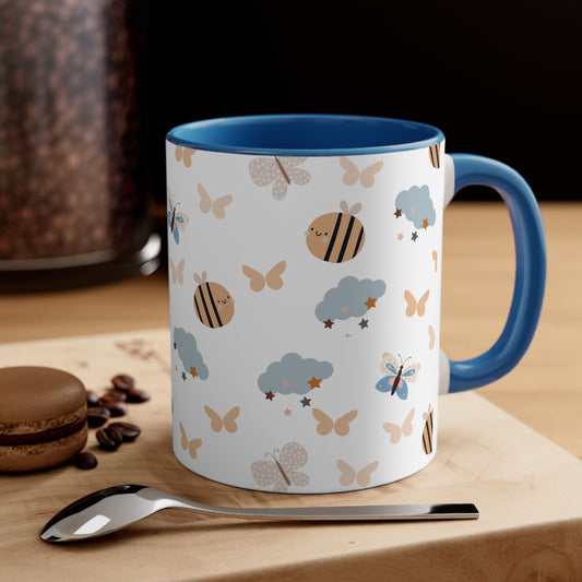 Butterflies and Bees Accent Coffee Mug, 11oz