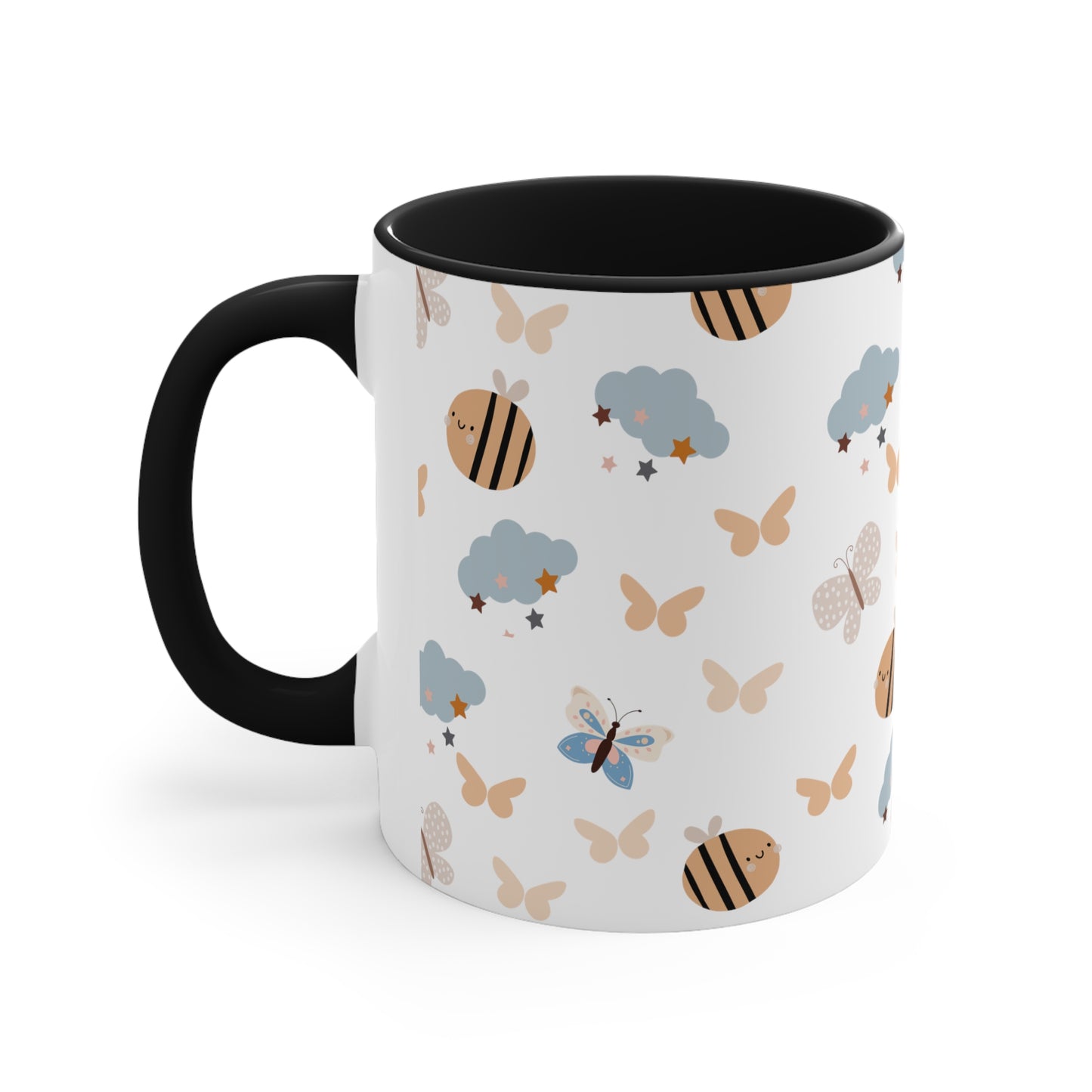 Butterflies and Bees Accent Coffee Mug, 11oz