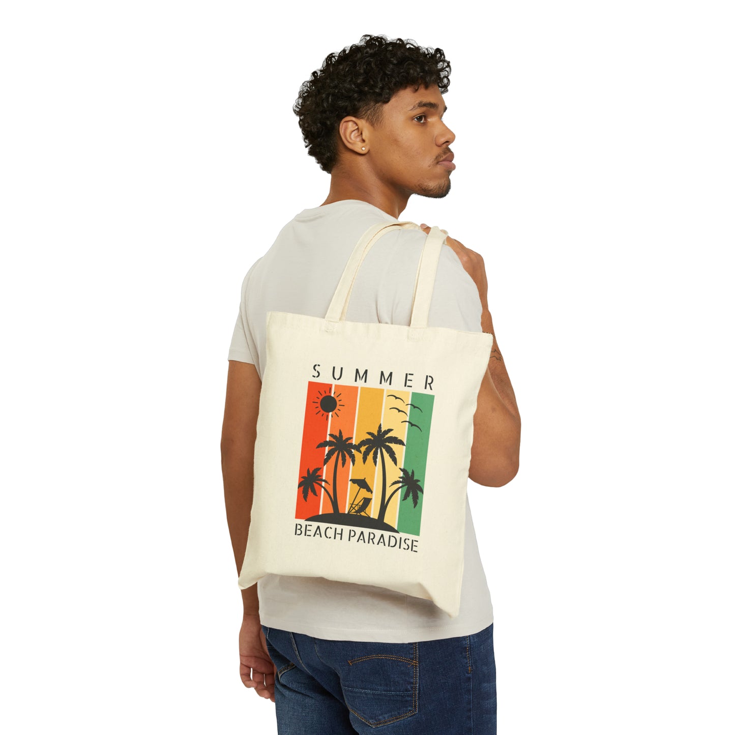 Summer beach paradise Cotton Canvas Tote Bag