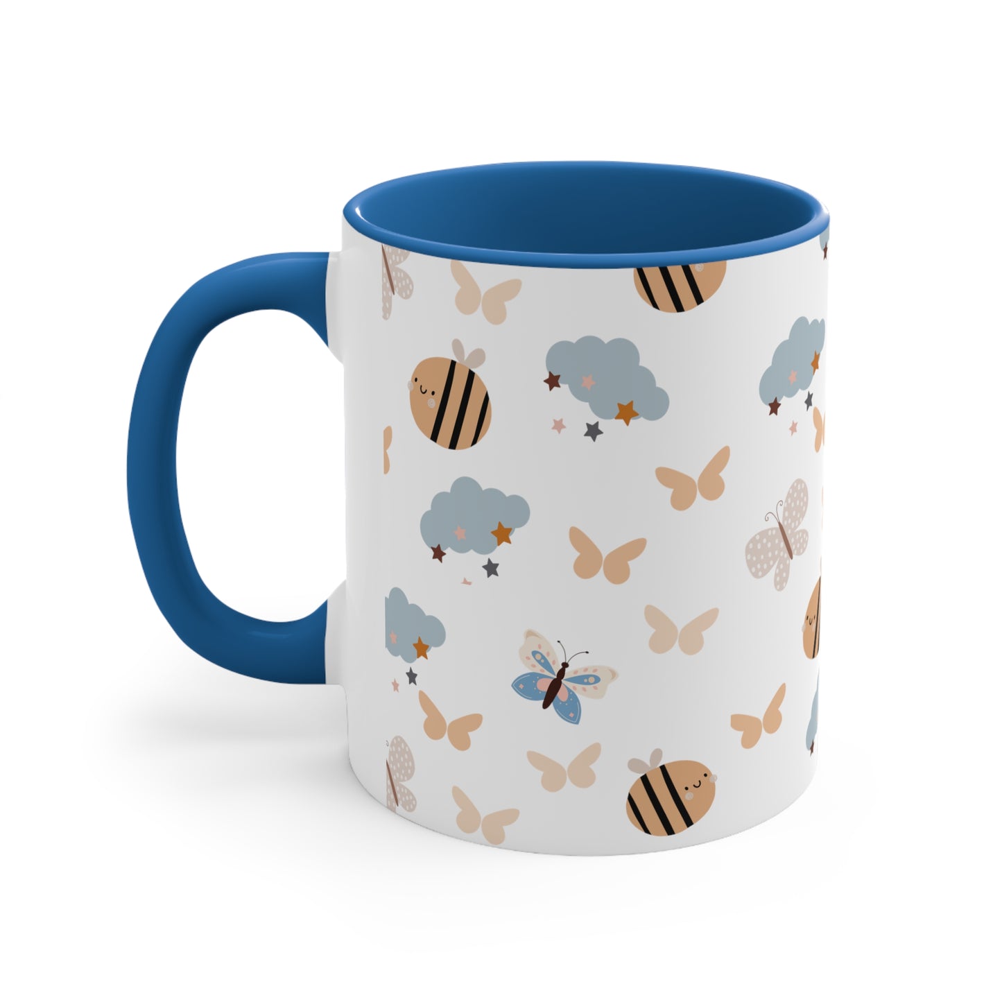 Butterflies and Bees Accent Coffee Mug, 11oz