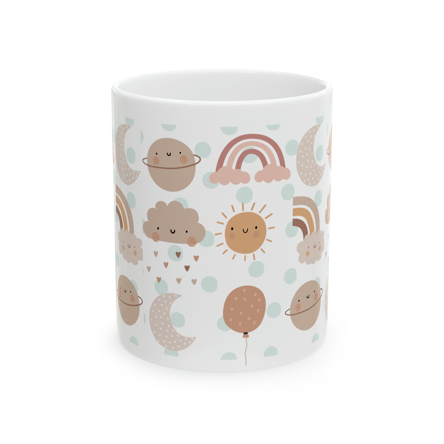 Rainbow, Sun and Moon Ceramic Mug 11oz