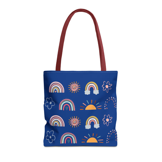 Rainbow, Sun and Flower (B) Tote Bag