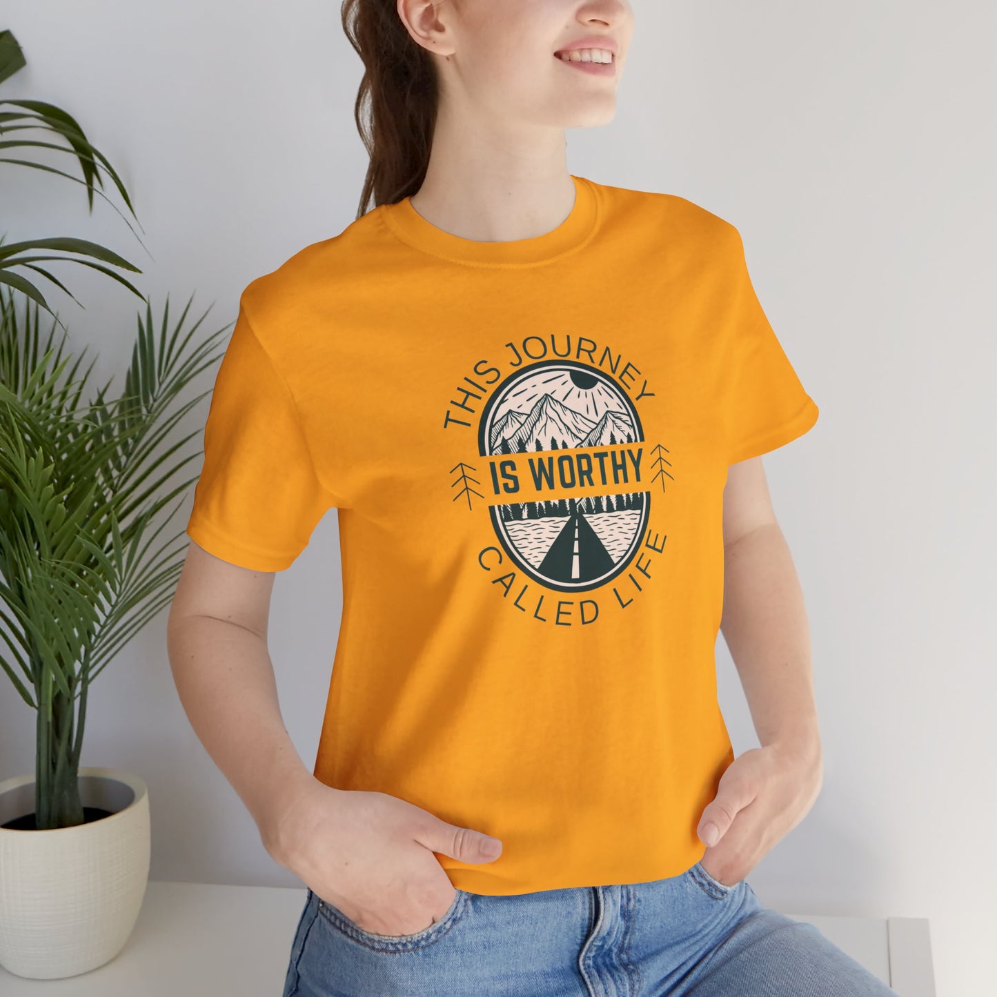 This journey is worthy Unisex Jersey Short Sleeve Tee