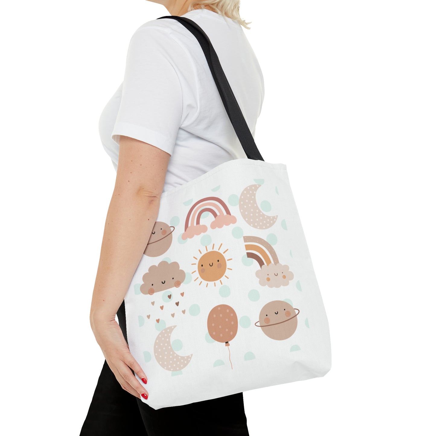 Rainbow, Sun and Moon (W) Tote Bag