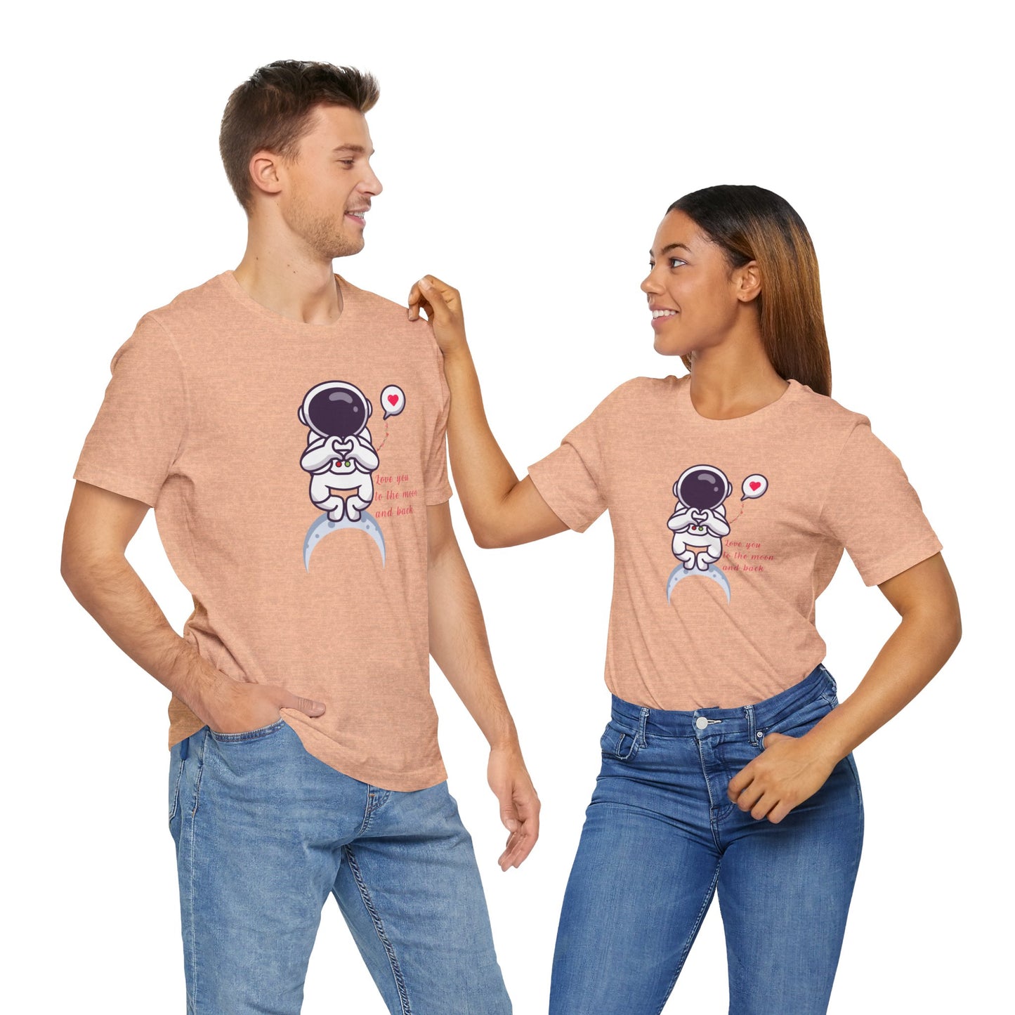 Love to the moon and back Unisex Jersey Short Sleeve Tee