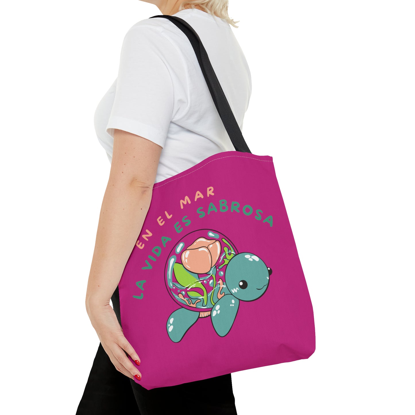 En el mar la vida es sabrosa Tote Bag (AOP)