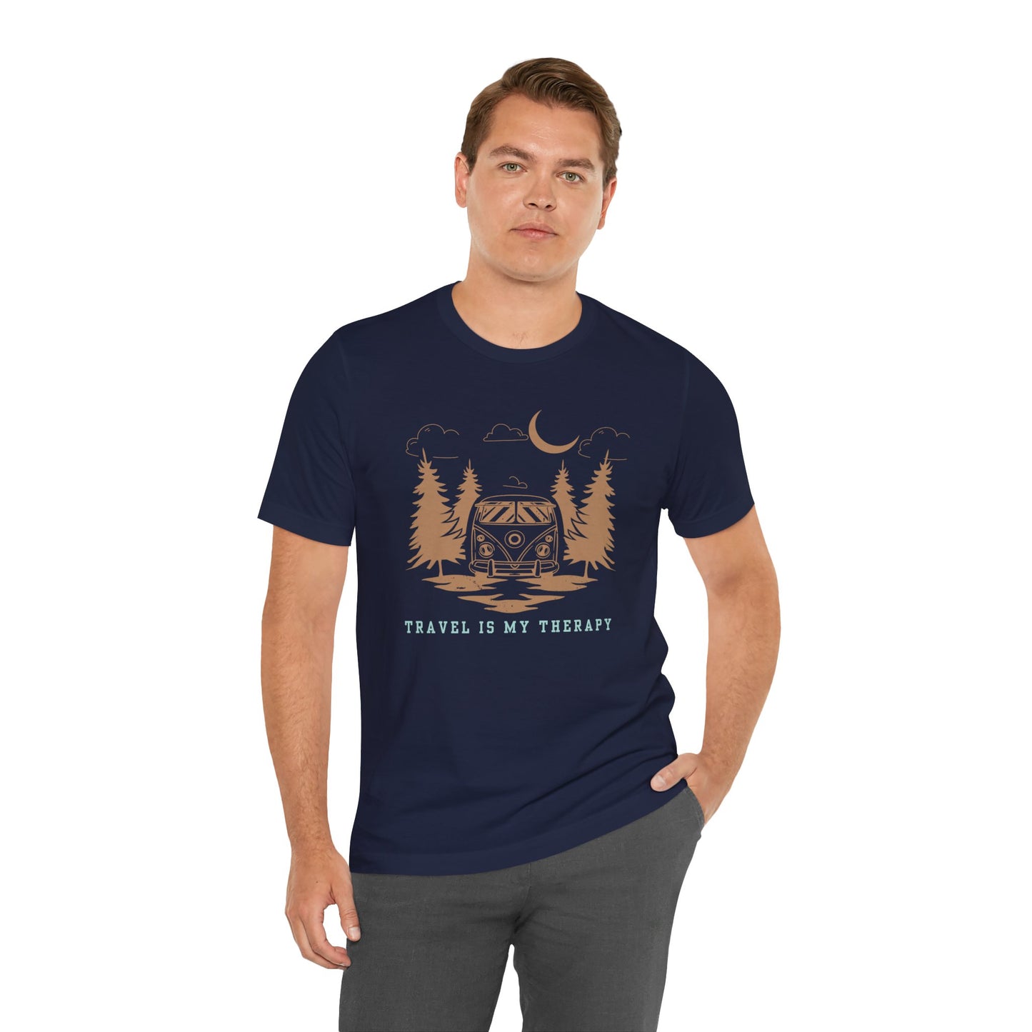 Travel is my therapy Unisex Jersey Short Sleeve Tee