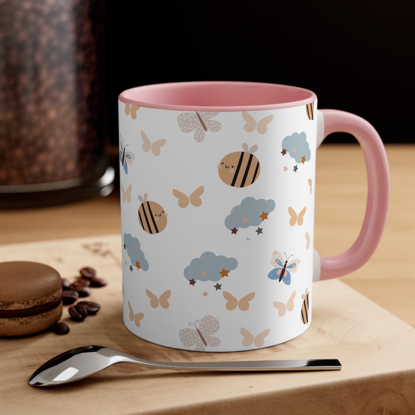 Butterflies and Bees Accent Coffee Mug, 11oz