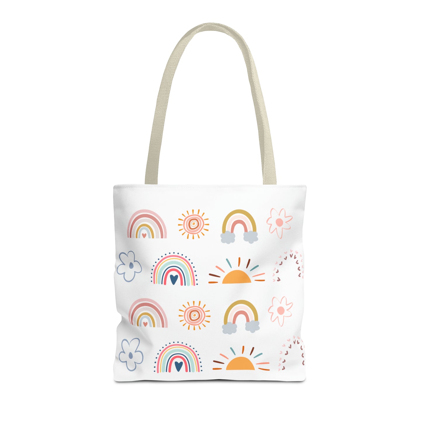 Rainbow, Sun and Flower (W) Tote Bag