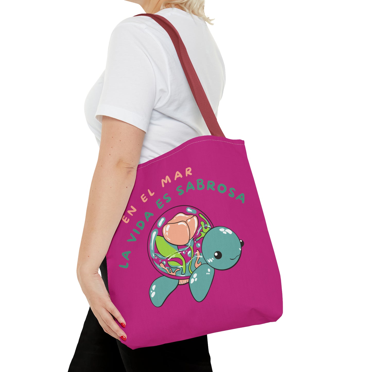 En el mar la vida es sabrosa Tote Bag (AOP)