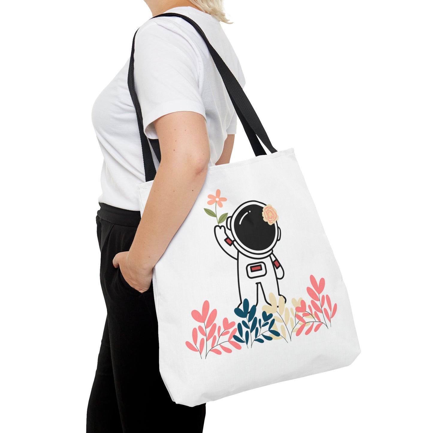 Floral Astronaut Tote Bag