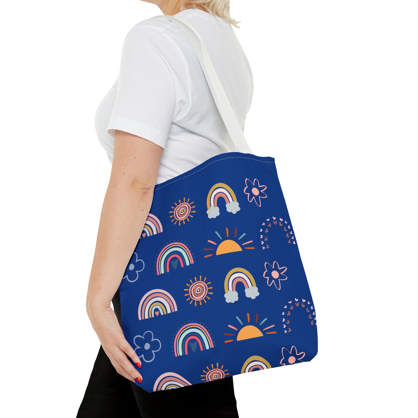 Rainbow, Sun and Flower (B) Tote Bag