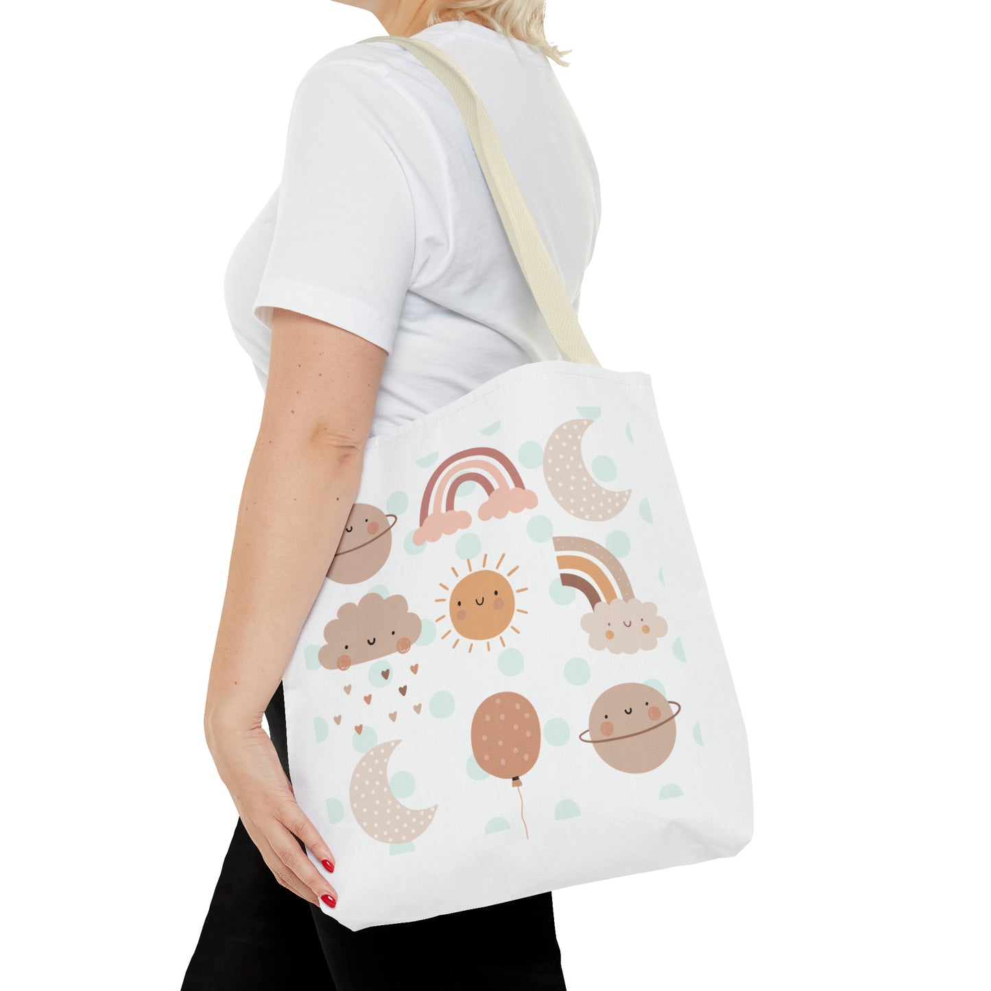 Rainbow, Sun and Moon (W) Tote Bag