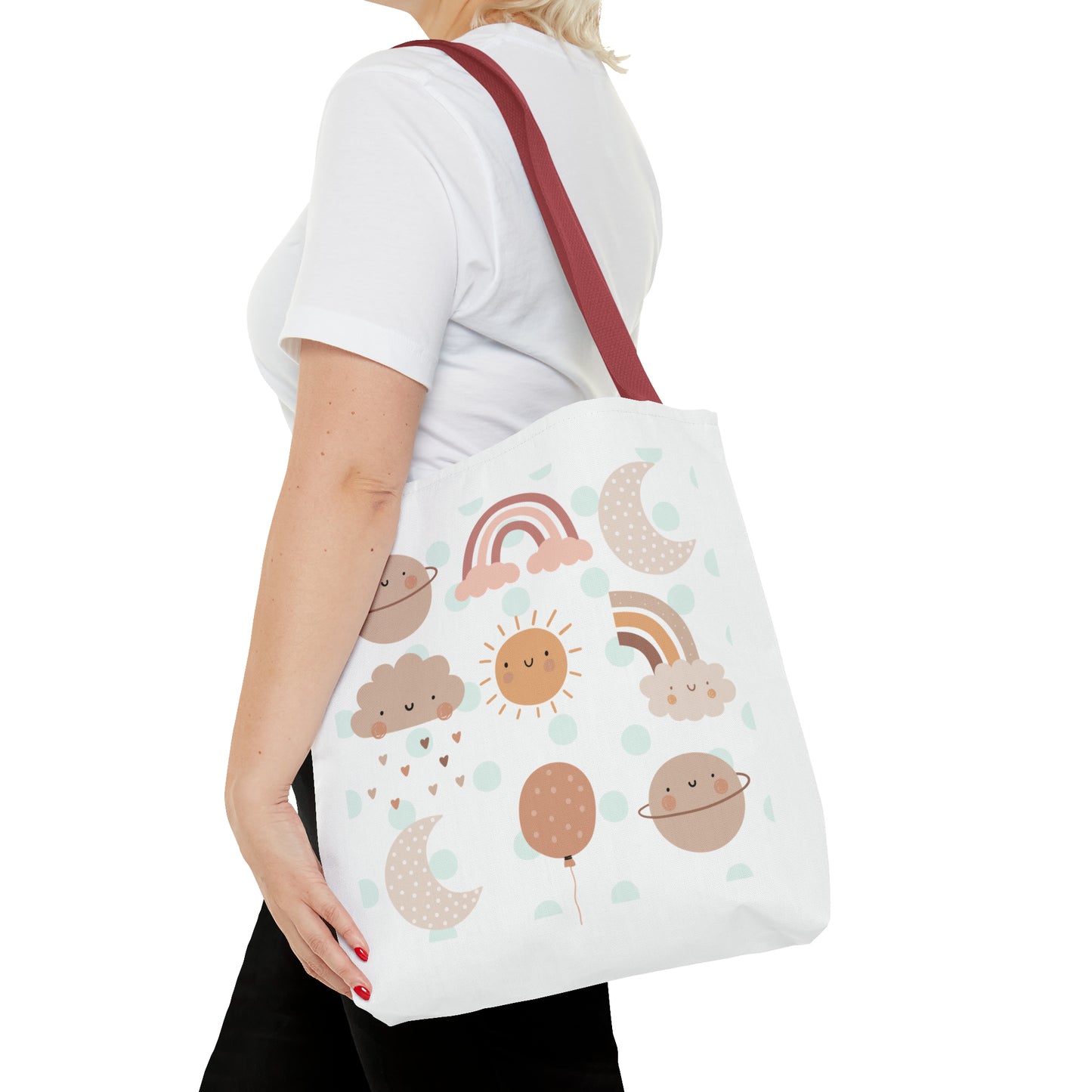 Rainbow, Sun and Moon (W) Tote Bag