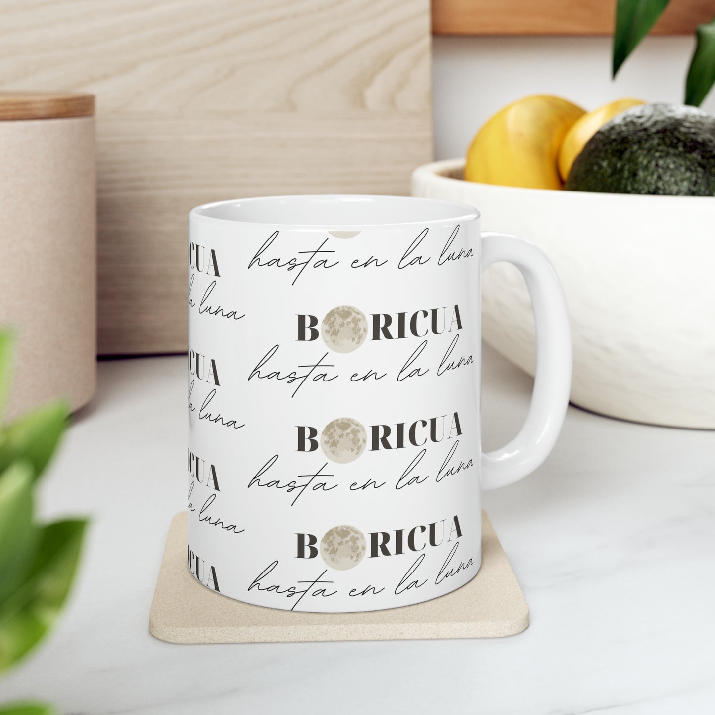 Boricua hasta en la luna II Ceramic Mug (11oz)