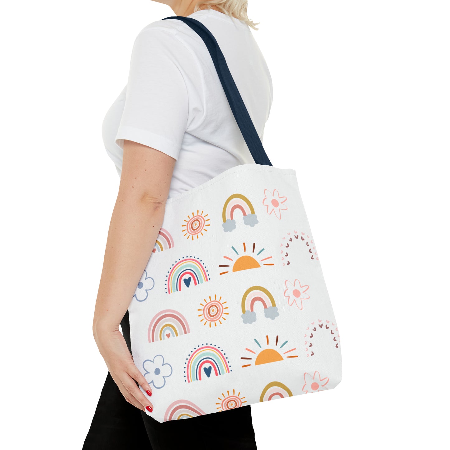 Rainbow, Sun and Flower (W) Tote Bag