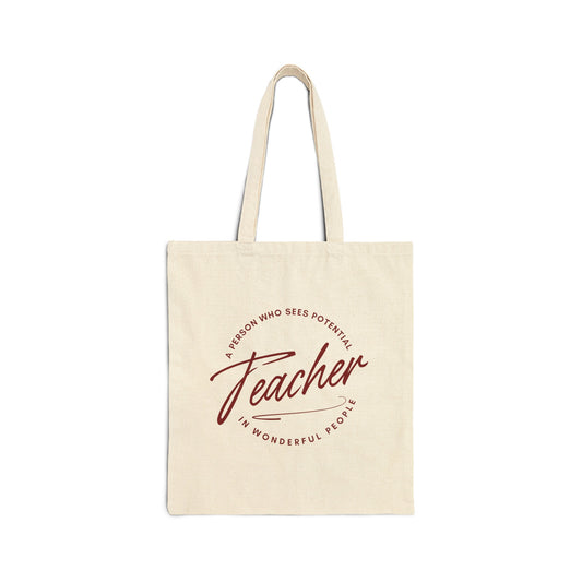 Teacher Cotton Canvas Tote Bag