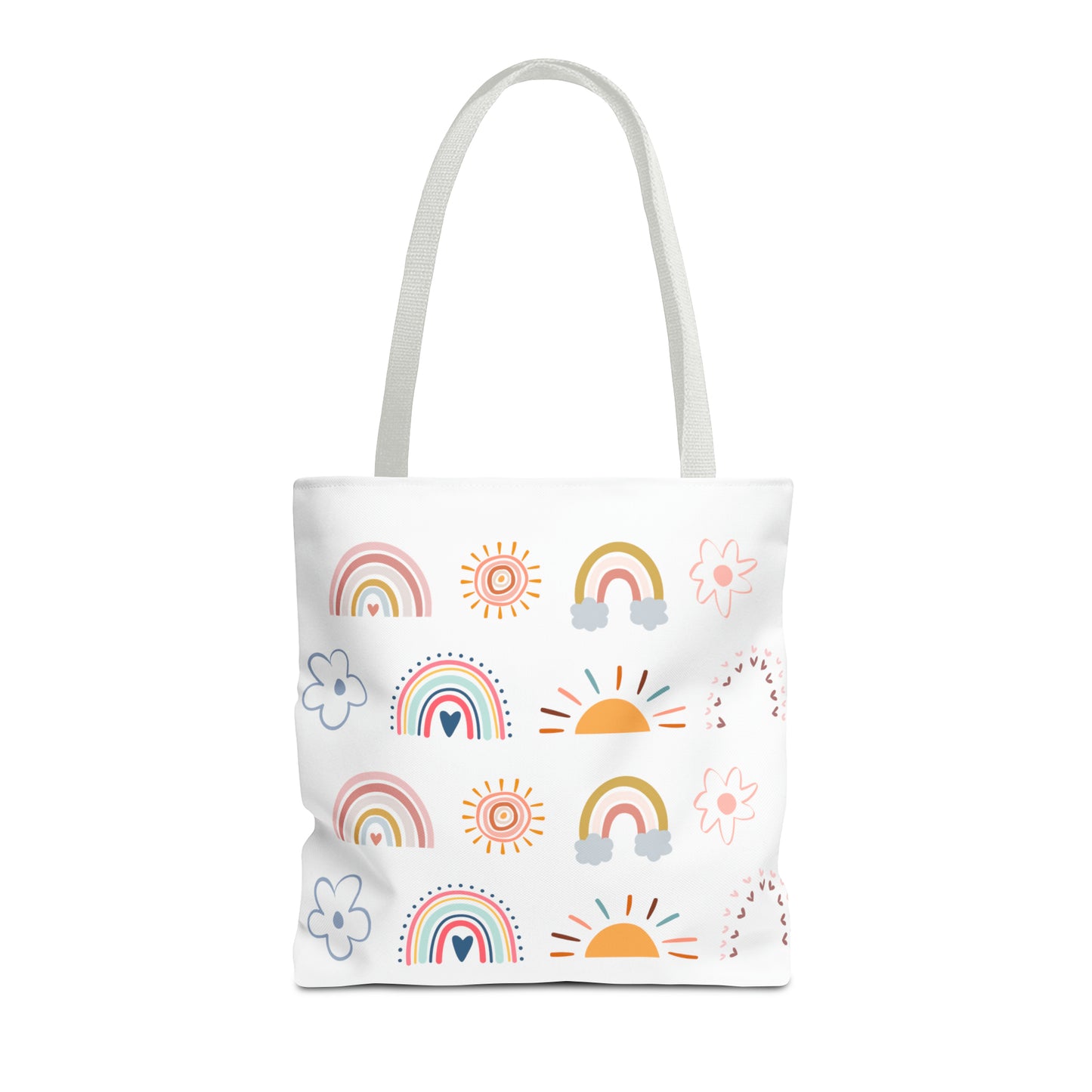 Rainbow, Sun and Flower (W) Tote Bag