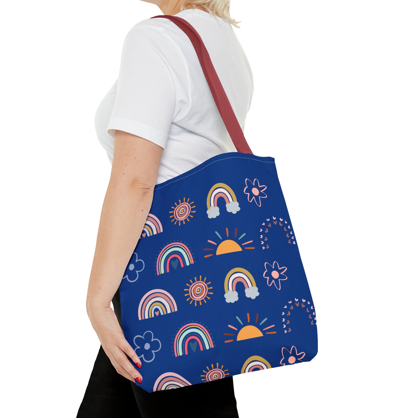 Rainbow, Sun and Flower (B) Tote Bag