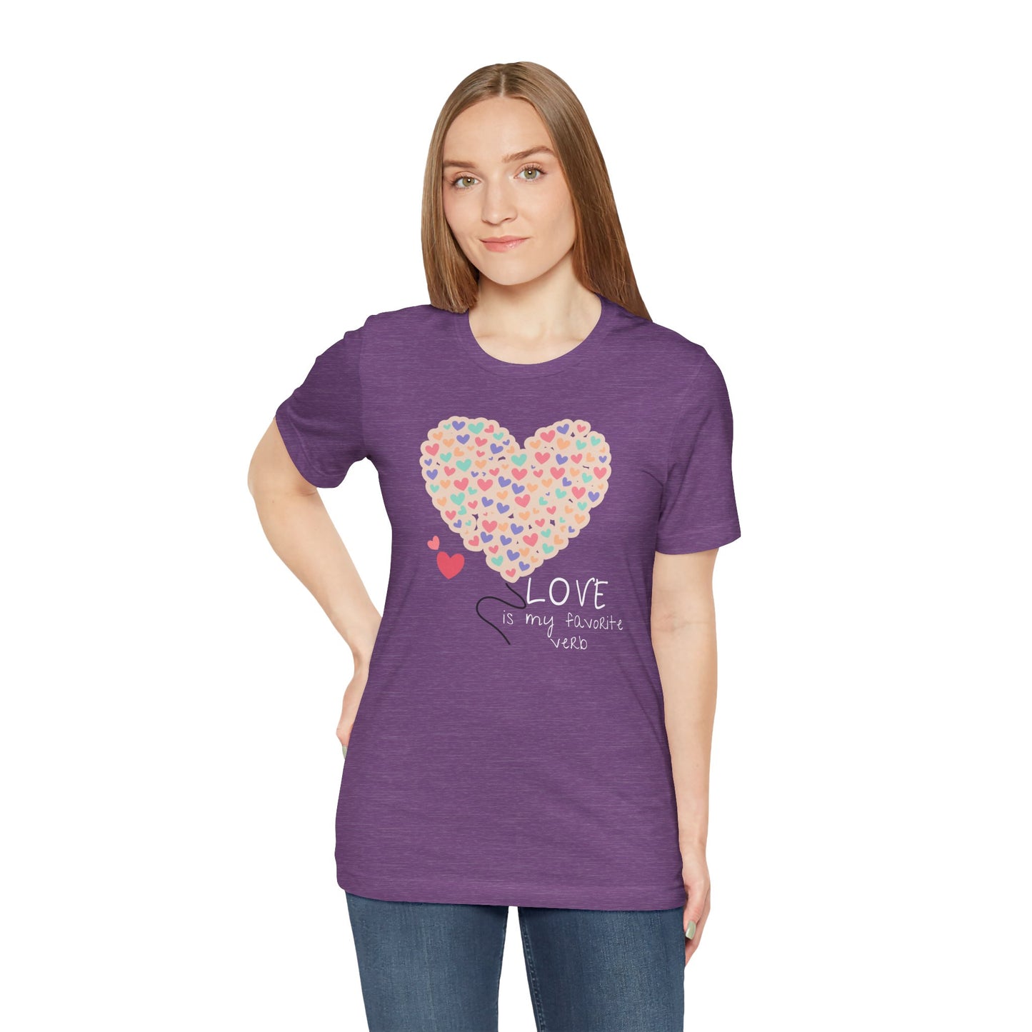 Love is my favorite verb Unisex Jersey Short Sleeve Tee