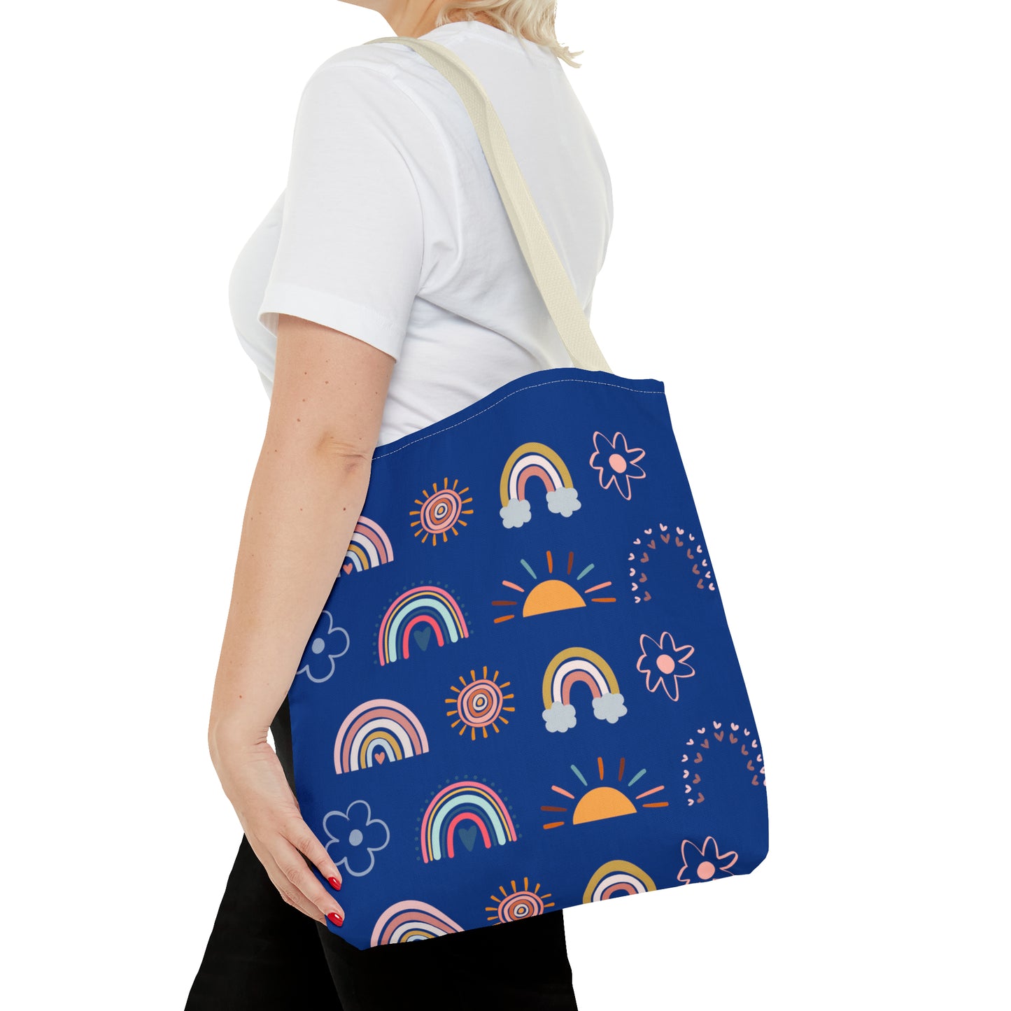 Rainbow, Sun and Flower (B) Tote Bag