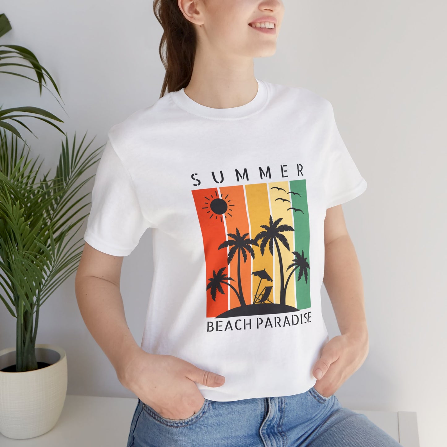 Summer beach paradise Unisex Jersey Short Sleeve Tee